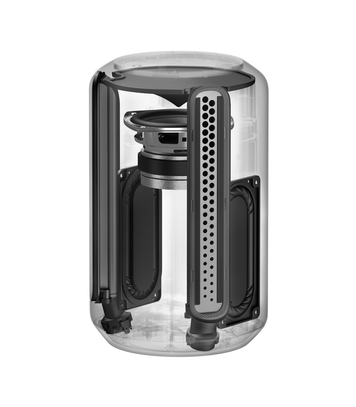        SRS-RA5000搭載七組驅動單體，透過三組向上和三組水平單體傳遞全方位音效，運用Sony優異的聲學設計有效校準使兩個相位的音場無縫接合，另配備一組低音單體則提供強而有力的重低音表現，使整體空間充滿自然的環繞音效；全新聲音細節校正功能更可偵測空間環境，精密調節多單體結構以優化音質傳遞最適切的聽覺饗宴。SRS-RA5000支援Hi-res高解析音質提供豐富的細節有如親臨演奏現場，此外，承接旗艦機種的S-master HX數位音質擴大技術和DSEE HX數位音質還原技術，精準擴大並還原被壓縮過的音源，成就高品質的沉浸式居家美聲。