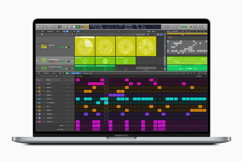 Step Sequencer 是 Logic 中的全新編輯器，其設計旨在使製作原創與創意節奏的過程變得輕鬆容易。