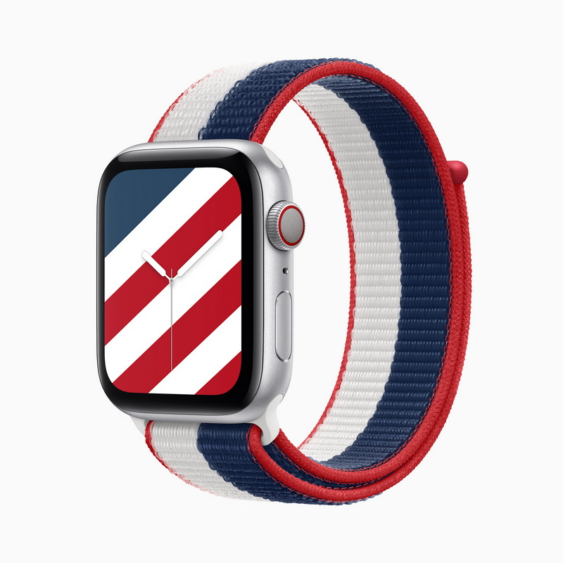 Apple Watch 國際系列美國運動型錶環搭配 Stripes 錶面