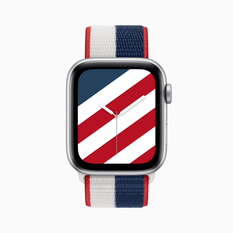 Apple Watch 國際系列美國運動型錶環搭配 Stripes 錶面