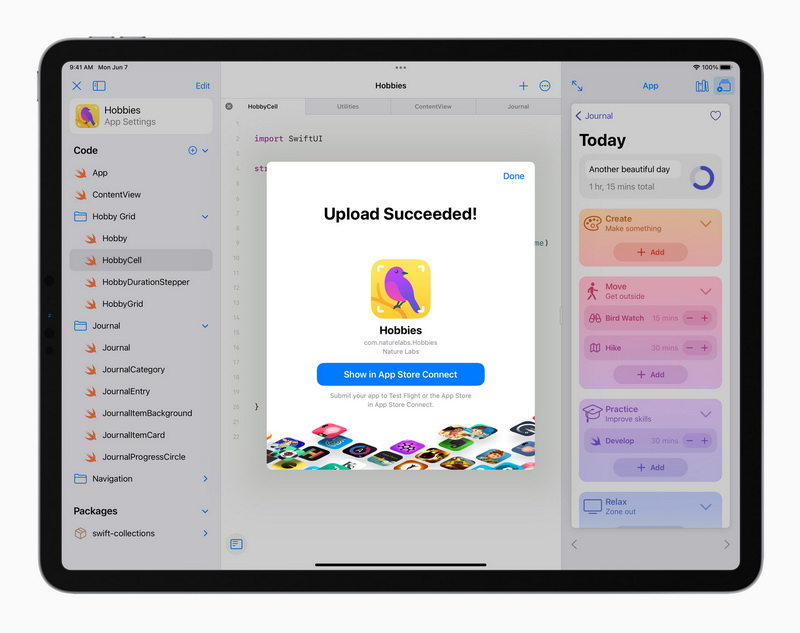 Swift Playgrounds 4 讓使用者可以在 iPad 上打造 iPhone 和 iPad app，並可直接將 app 上傳至 App Store