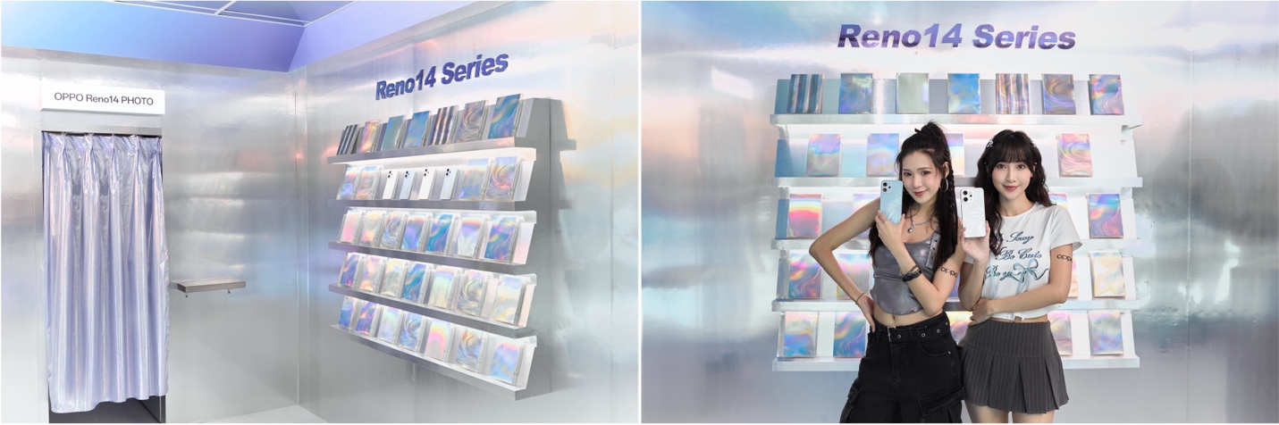 A person standing next to a display
Description automatically generated