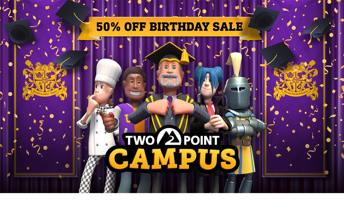 Two Point Campus Celebrates First Anniversary with Free Weekend Event and Discounted Price!